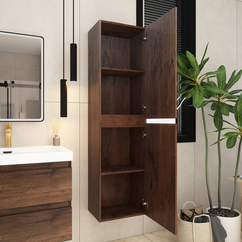 Rangement pour salle de bain Neshawn, Rose