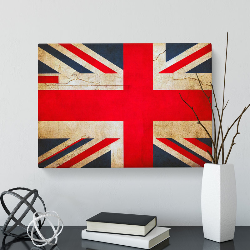 Vintage Union Jack Flag Vol.2 - Wrapped Canvas Print, 35cm H x 50cm W x 3cm D