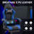 Bosmiller Ergonomic Reclining Gaming Chair with Linkage Armrests & Footrest, High-Back Racing Office Chair, Breathable PU Leather Computer Desk Chair with Lumbar Support, Blue-1944027234