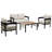 Uriel 4 Seat Steel Patio Conversation Sofa Set With Table-414708525
