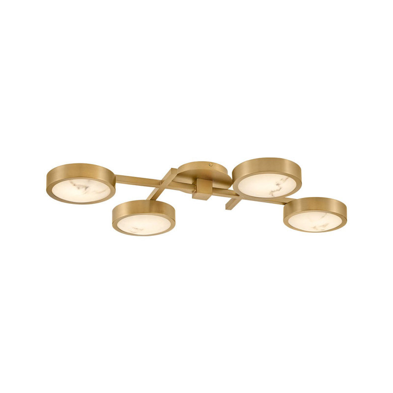 Fredrick Ramond Cava 4-Light Flush Mount Ceiling Fixture with Cloudstone Glass