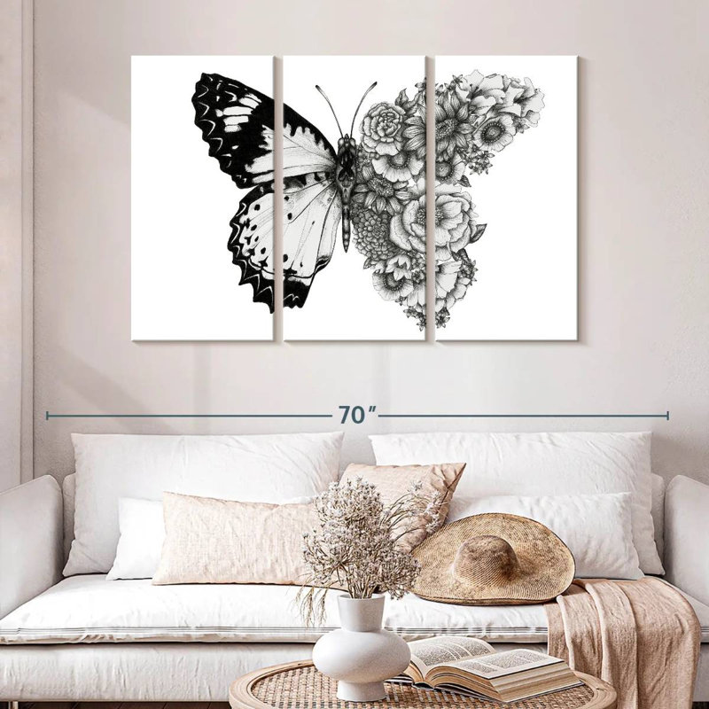 Butterfly In Bloom I, 32" H x 50" W