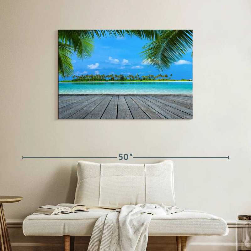 Gillard Maldives, paysage tropical, H 26 po x l 39 po