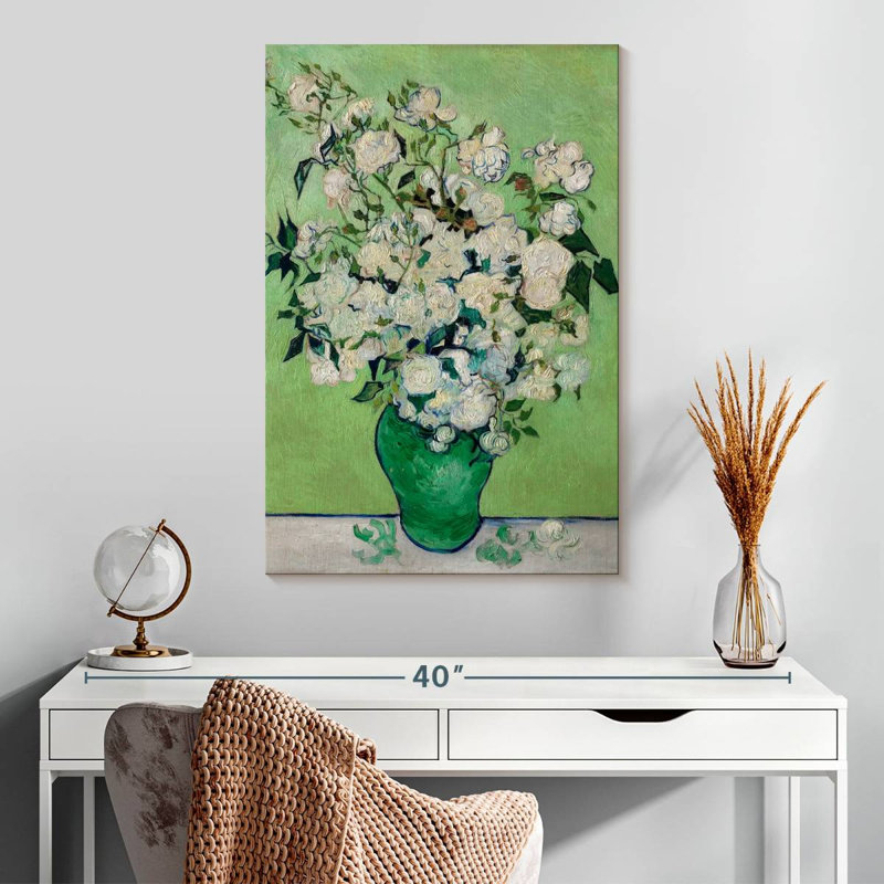 Harnek un vase de roses, H 30 po x l 20 po