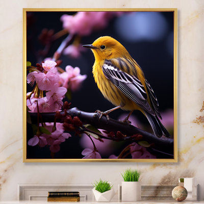 " Yellow Bird On Blossom Cherry II "