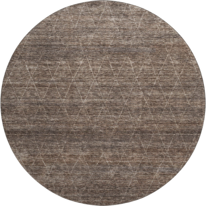 Premium Machine Washable Kent AMF1165 Geometric Rug, Round 8'