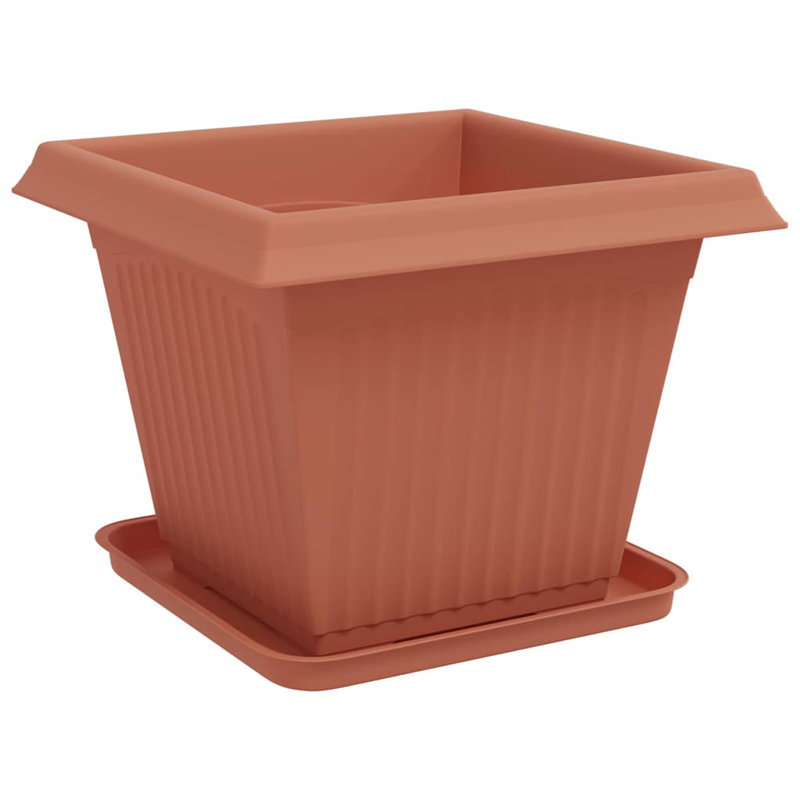 Planter, 30cm H x 38cm W x 38cm D, Brick Red, 6