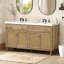 Meuble-lavabo de 60 po avec lavabo double (lavabo SMC), grand espace de rangement avec 2 plateaux basculants / tiroirs rabattables et 4 portes à fermeture douce-121708255