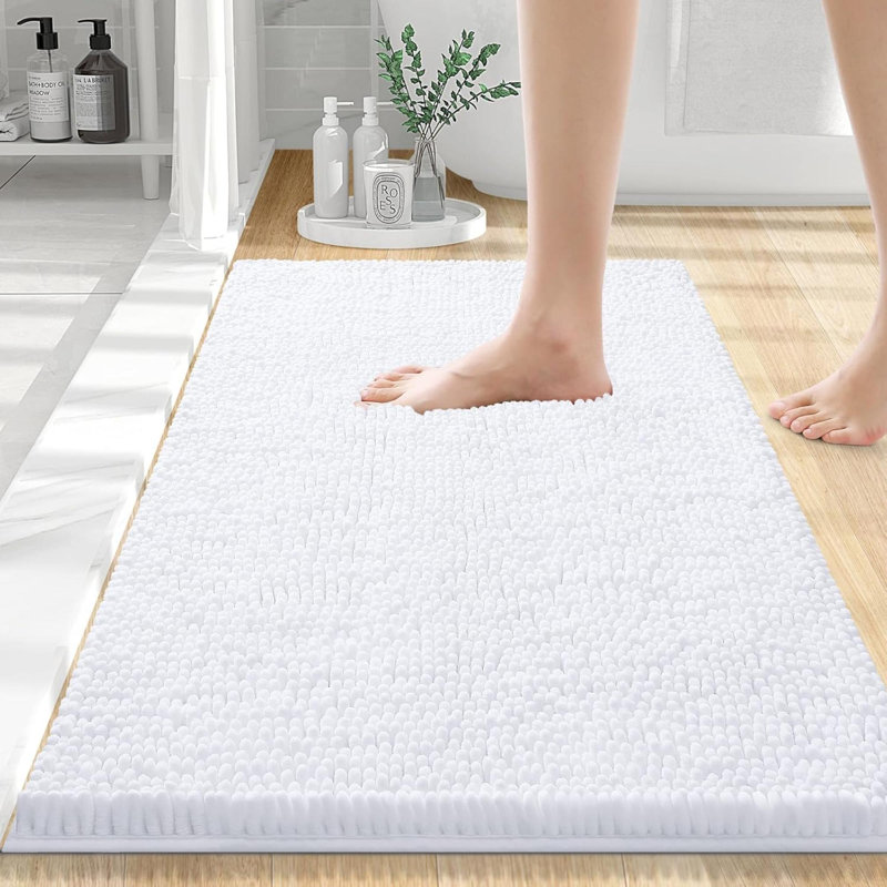 Raazia Non-Slip Bath Rug, White