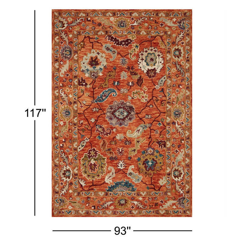 Fierros Wool Oriental Indoor Rug, Rectangle 7'9" x 9'9"