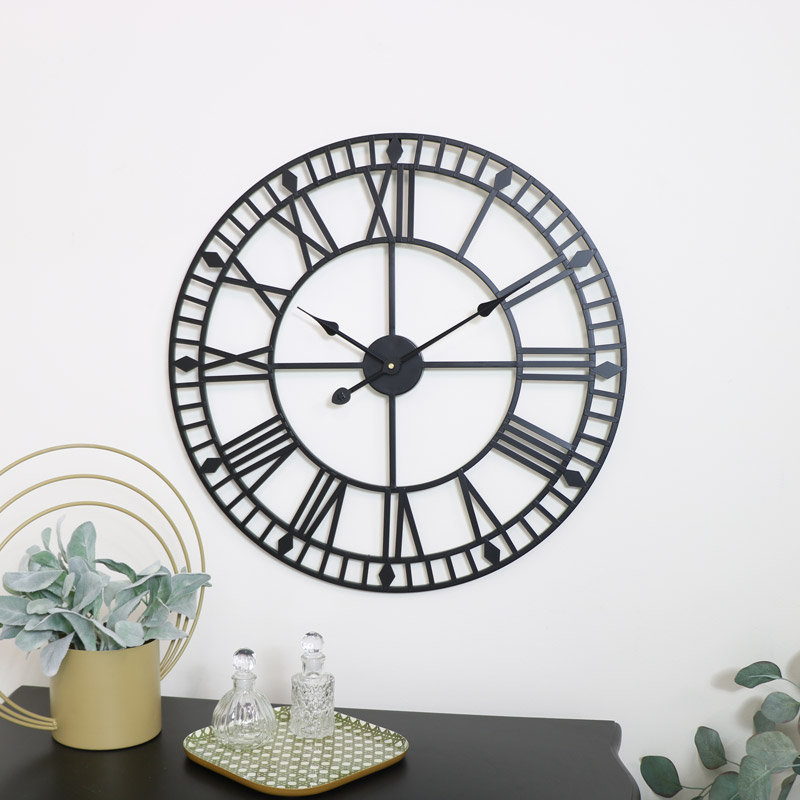 Zabala Metal Wall Clock, Black