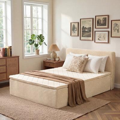 Lit plateforme tapissier, aucun assemblage requis Lit de compression avec matelas à ressorts