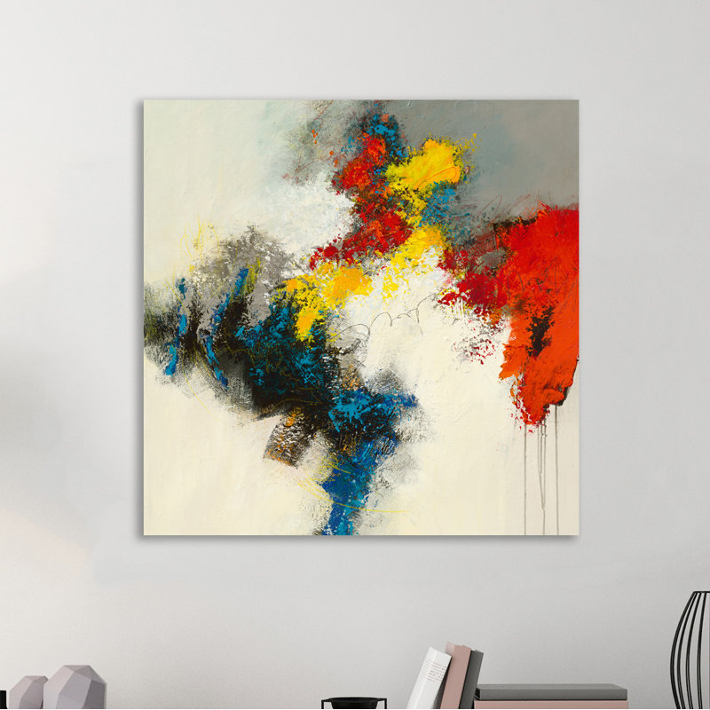 « over the line », reproduction de peinture à l’acrylique sur toile tendue, H 12 po x l 12 po x P 1,5 po