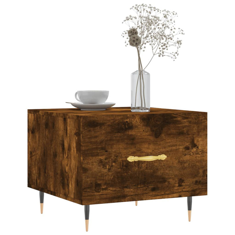 Four Leg Coffee Table with Storage, smoked oak