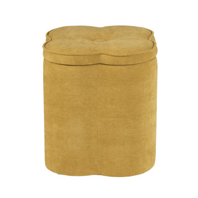 Chenille Flower Ottoman W/ Storage