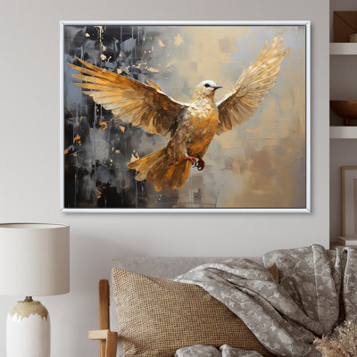 Golden Dove Grace - Dove Wall Art Prints