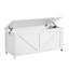 Coffre de rangement, banc de rangement, organisateur de coffre à jouets rétro, banc de rangement d'entrée avec 2 charnières, assemblage facile, blanc