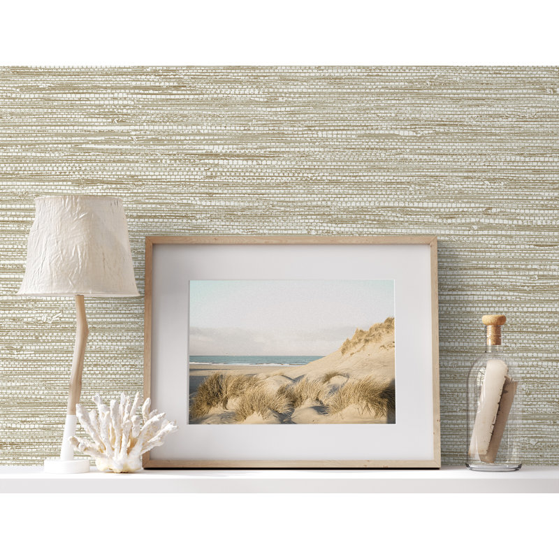 Anglea Non-Pasted Vinyl Abstract Wallpaper Roll, Balanced Beige