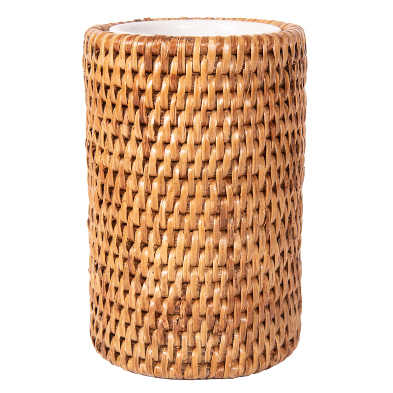 Gobelet rond avec insert en céramique Artifacts Rattan ™, Brun miel