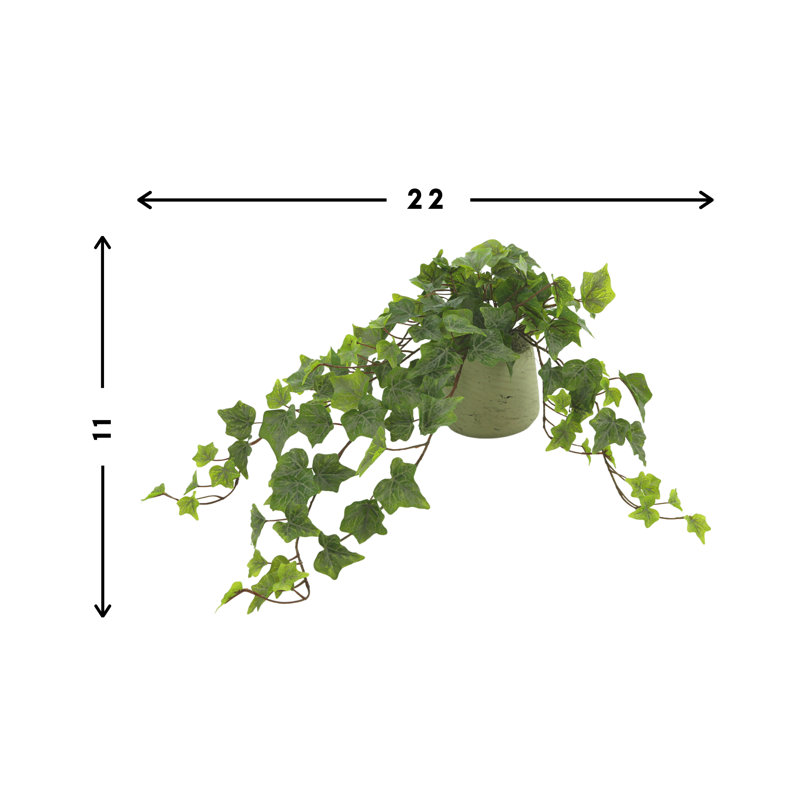 11'' Faux Ivy Plant in Fiberstone Pot