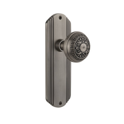 Bouton de porte pour mortaise intérieure avec plaque longue décorative