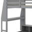 Lit mezzanine en bois avec bureau, étagères à rangement multiples, DEL et portemanteau suspendu