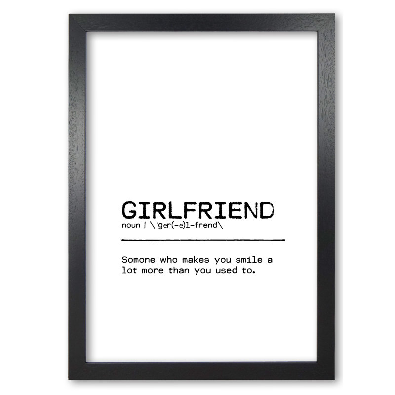 Girlfriend Smile - Print, Black Grain Frame, 60 cm H x 42 cm W x 5 cm D