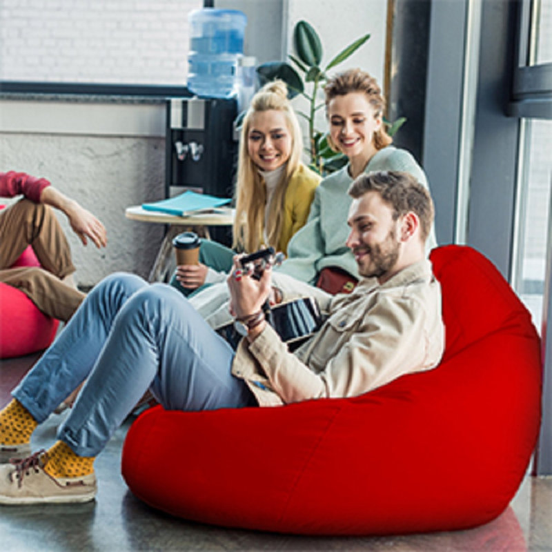 Leatherette Solid Indoor Bean Bag Cover - Filling Not Included, Black