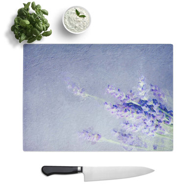 Tempered Glass Pretty Lavender Chopping Board