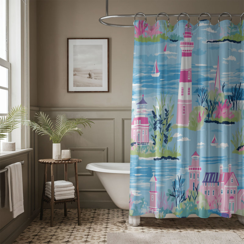 Rideau de douche standard 1 pièce Coastal Tower, H 74 po x l 71 po