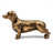 11.5X3.5X6.5" Lifelike Dachshund Figurine With Copper Finish