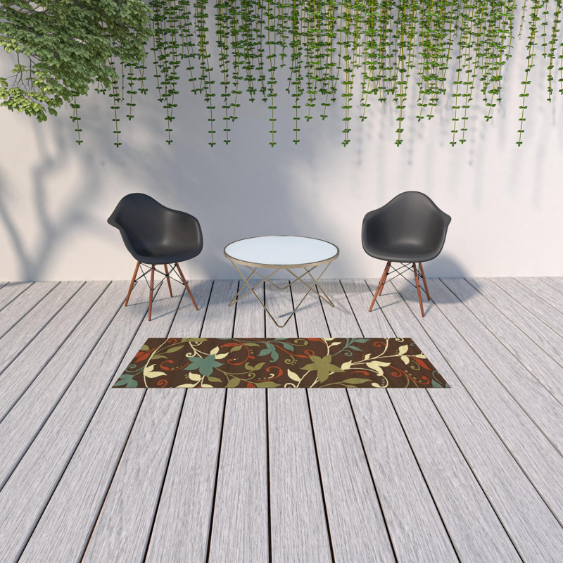 Tapis de couloir d'intérieur brun 8 pi