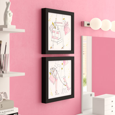 « style mode i & ii », ensemble de 2 reproductions de peintures à l’aquarelle