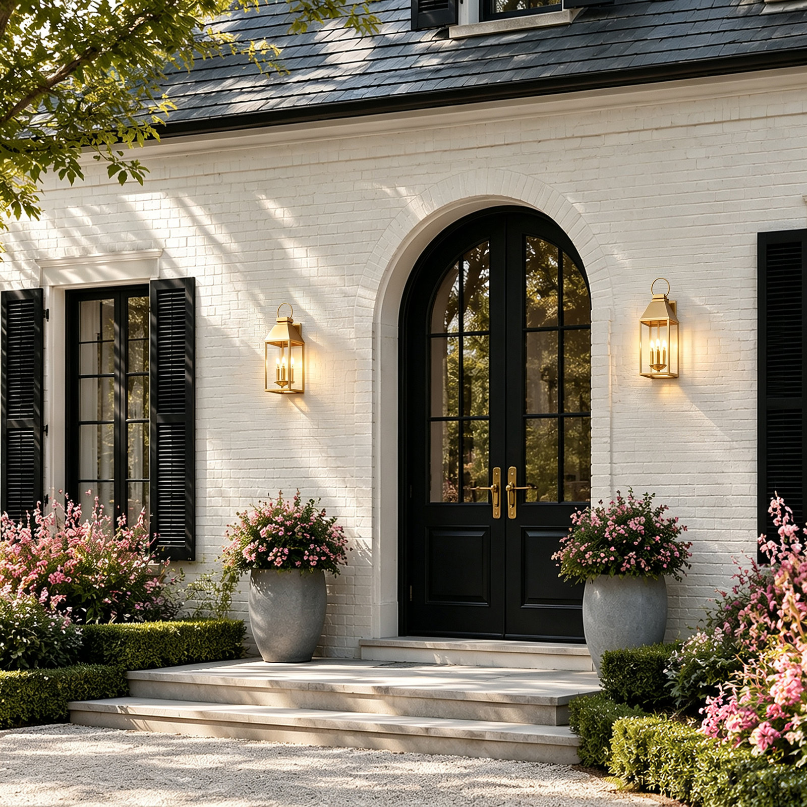3 Light Outdoor Steel Wall Light, Copper