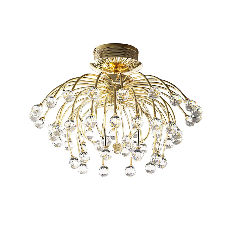 Semi Flush Mount, French Gold