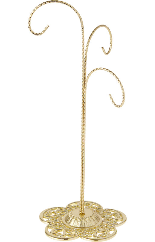 Support à ornements en filigrane à 3 bras The Holiday Aisle®, H 12,75 po x l 5 po x P 5 po