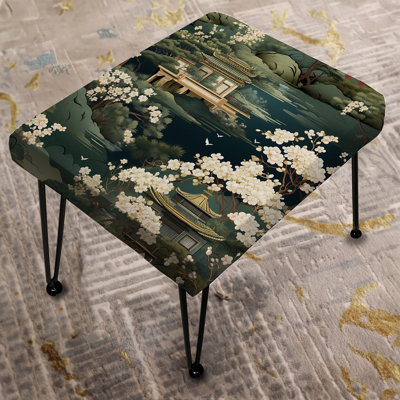 Tea House Elegance - Chinese Rectangle Ottoman