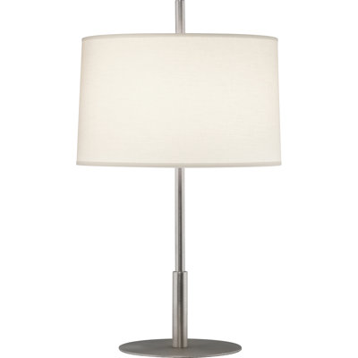 Srkashlteni Modern Table Lamp - Matte Black Steel With Snowflake Fabric Shade, 22.75” Height, E26 Socket, UL Listed Lighting Fixture For Contemporary Spaces