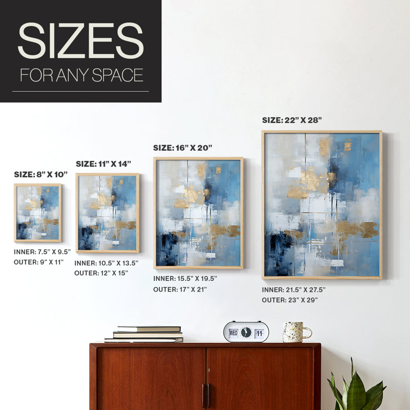 ABSTRACT Series DXXXIV Framed Print - Solid Wood, Natural, 11" H x 9" W