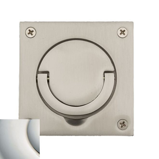 Spindle Solid Ring Pull Plate, 8.8" H x 5.7" W x 5.4" D, Lifetime Bright Nickel
