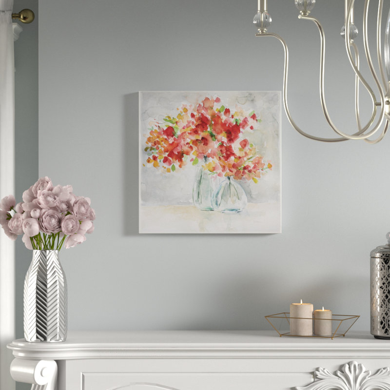 « red arrangement », reproduction sur toile, H 40 po x l 40 po x P 1,5 po, Toile tendue