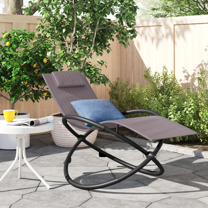 Chaise longue orbitale avec coussin Ceara, Terre de Sienne