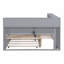 Lit de jour double en bois avec lit gigogne simple, lit de jour avec tablette de rangement et ports de chargement USB-314166540