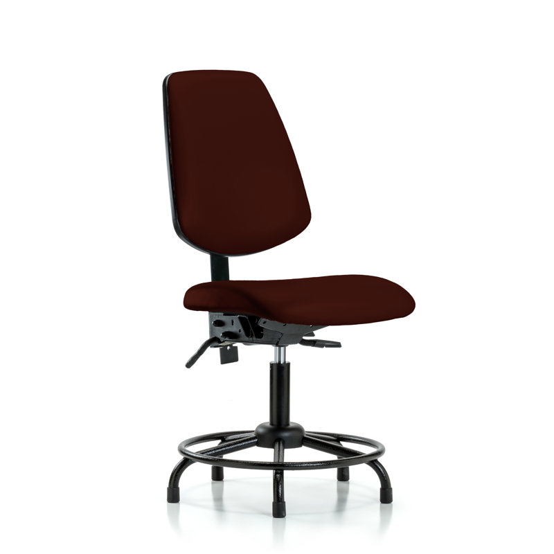 Eloise Drafting Chair, Burgundy, Glides, Included