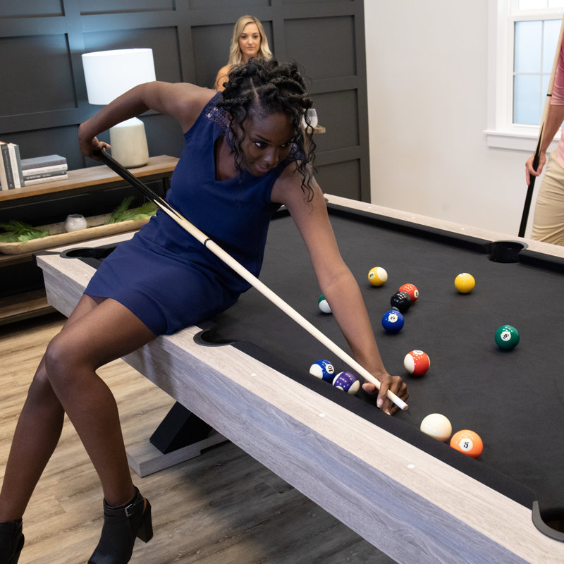 Kirkwood 90" Pool Table - Antique Gray Finish with Rustic, Modern Design with K-Leg Construction