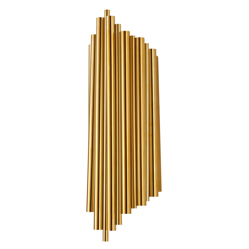 2-Light Gold Stainless Steel Rod Wall Sconce