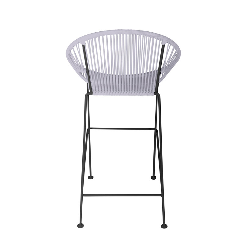 Puerto Outdoor Handmade Bar Height Stool, Black, Clear