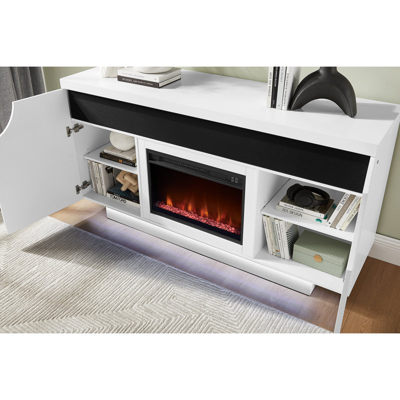 Foyer de divertissement 66 "avec haut-parleurs Aileen, H 34 po x L 66 po x l 20 po