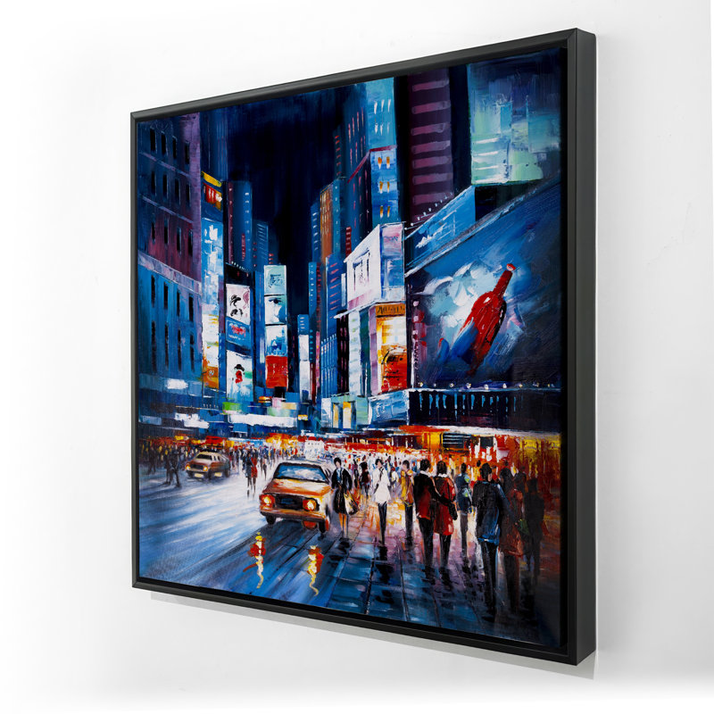 Times Square Perspective - Car Bedroom Framed Canvas Decor
