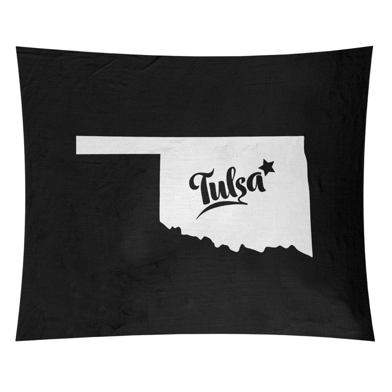 Tapisserie Tulsa Oklahoma, H 27,5 po x l 37,5 po, Noir